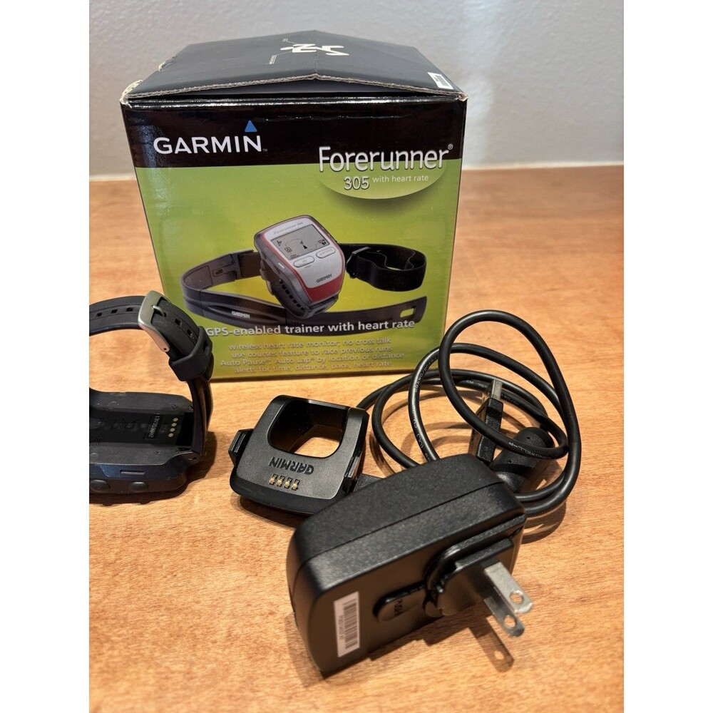 Garmin Forerunner 305 GPS Enabled Trainer Watch & Heart Rate Monitor WORKS